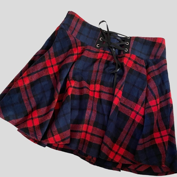 IDEALSANXUN HIGH WAISTED WOOL BLEND GOTHIC MINI SKATER SKIRT (skort)- S/ Medium - Picture 9 of 11